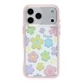 Coque iPhone 17 Pro Max en TPU antichoc à motif floral coloré- Rose