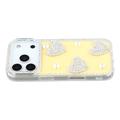 Coque hybride iPhone 17 Pro Max Amour étincelant et perle - Jaune