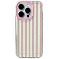 Coque hybride iPhone 17 Pro Max à motif rayé - Rose