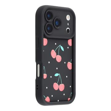 Coque TPU antichoc iPhone 17 Pro Max avec bords surélevés - Noire / Cerises