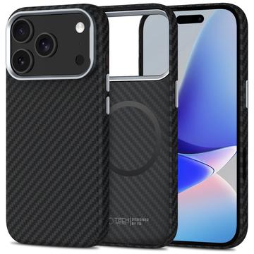 Coque plastique iPhone 17 Pro Max Tech-Protect Ion Carbon - Compatible MagSafe - Noire / Argente