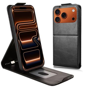 Étui à rabat vertical iPhone 17 Pro Max avec support - Noir