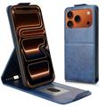 Étui à rabat vertical iPhone 17 Pro Max avec support - Bleu foncé
