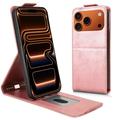 Étui à rabat vertical iPhone 17 Pro Max avec support - Rose Doré