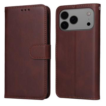 Étui portefeuille iPhone 17 Pro Max avec support - Marron