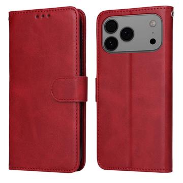 Étui portefeuille iPhone 17 Pro Max avec support - Rouge