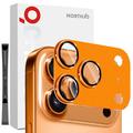 iPhone 17 Pro Northjo Protection complète de l'objectif de l'appareil photo en métal mat et verre trempé - Orange