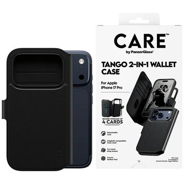 Étui portefeuille 2 en 1 iPhone 17 Pro PanzerGlass Care Tango - Compatible MagSafe - Noir