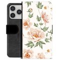 Étui Portefeuille Premium iPhone 17 Pro - Motif Floral