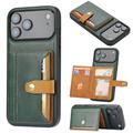 Étui iPhone 17 Pro avec Portefeuille - Retro Style - Vert