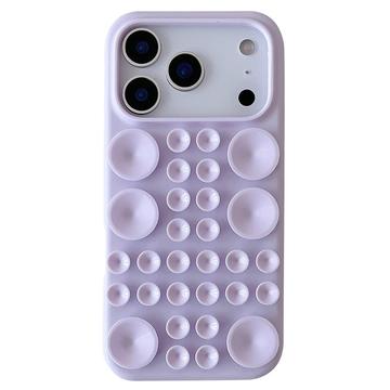 Coque iPhone 17 Pro en silicone avec ventouse - Violet clair