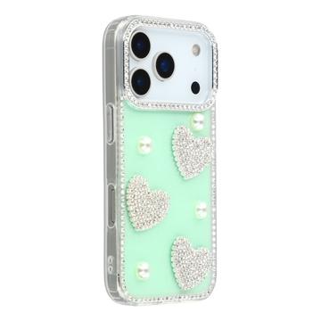 Coque hybride iPhone 17 Pro Amour étincelant et perle - Verte