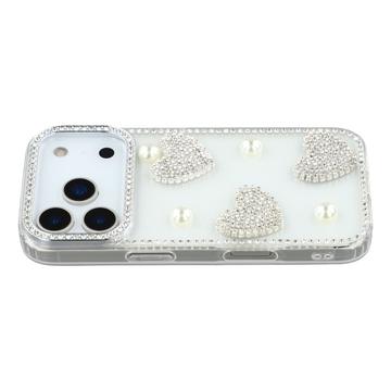 Coque hybride iPhone 17 Pro Amour étincelant et perle - Transparente