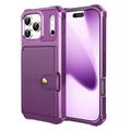 Coque iPhone 17 Pro en TPU avec Porte-Cartes - Violete