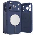 Coque iPhone 17 Pro en silicone liquide Tech-Protect - Compatible MagSafe - Bleu profond