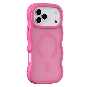 Coque hybride magnétique iPhone 17 Pro bord d\'onde - Rose vif