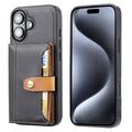 Étui iPhone 17 avec Portefeuille - Retro Style - Noir