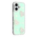 Coque hybride iPhone 17 Amour étincelant et perle - Verte