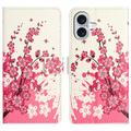 Étui Portefeuille iPhone 17 - Série Style - Fleurs Rose