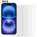 Protecteur d'écran iPhone 17 en verre trempé - 9H - Case Friendly - 5 Pcs. - Transparente