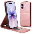 Étui à rabat vertical iPhone 17 avec support - Rose Doré