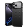 Coque hybride iPhone 18 Pro en fibre de carbone - Compatible MagSafe - Noire