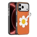 Coque iPhone 18 Pro Dux Ducis Luvy avec anneau de doigt/dragonne - Orange / Marguerite