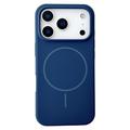 Coque iPhone 18 Pro en Silicone Liquide - Compatible MagSafe - Bleu foncé