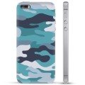 Coque iPhone 5/5S/SE en TPU - Camouflage Bleu