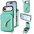 Coque tout-en-un iPhone Air avec portefeuille et dragonne - Menthe