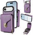 Coque tout-en-un iPhone Air avec portefeuille et dragonne - Violete