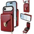 Coque tout-en-un iPhone Air avec portefeuille et dragonne - Rouge