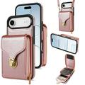 Coque tout-en-un iPhone Air avec portefeuille et dragonne - Or rose