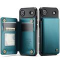 Étui Caseme C22 iPhone Air avec portefeuille de cartes protégé par RFID - Vert