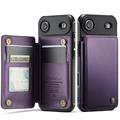 Étui Caseme C22 iPhone Air avec portefeuille de cartes protégé par RFID - Violet