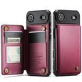 Etui Caseme C22 iPhone Air avec portefeuille de cartes protégé par RFID - Rouge
