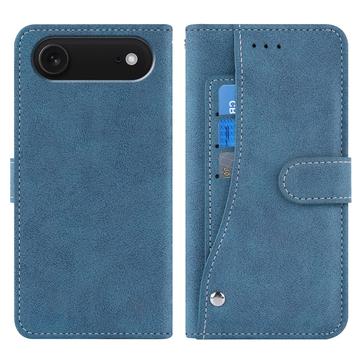 Étui élégant et rétro iPhone Air avec porte-cartes rotatif et fonction de support - Bleu