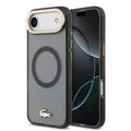 Coque Hybride iPhone Air Lacoste Frosted Finish Gold Logo - Compatible MagSafe - Noire