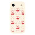 Coque TPU antichoc élégante iPhone Air avec bords relevés - Blanche / Cerises à nœud