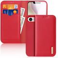 Etui Portefeuille iPhone 16e en Cuir Dux Ducis Hivo - Rouge