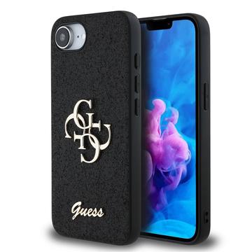 Coque iPhone 16e Guess Fixed Glitter 4G Metal Logo - Noire