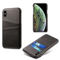 Coque iPhone X/XS en Plastique Revêtue avec Porte-Cartes KSQ - Noire