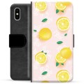 Étui Portefeuille Premium iPhone X / iPhone XS - Motif Citron