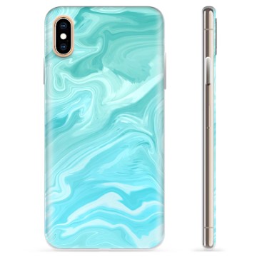 Coque iPhone XS Max en TPU - Marbre Bleu