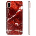 Coque iPhone XS Max en TPU - Marbre Rouge