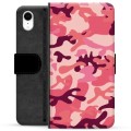 Étui Portefeuille Premium iPhone XR - Camouflage Rose