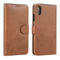 Étui portefeuille 2-en-1 vintage pour iPhone XS Max avec rabat amovible - Marron