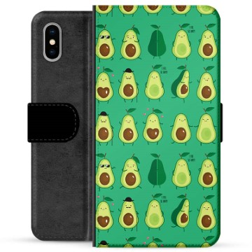 Étui Portefeuille Premium iPhone X / iPhone XS - Avocado Pattern