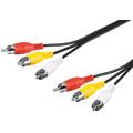 Kabel för komposit ljud-videoanslutning, 3x RCA