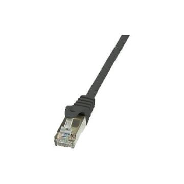 LogiLink EconLine CAT 6 Foldet uskærmet snoet par (F/UTP) 50cm Patchkabel Sort